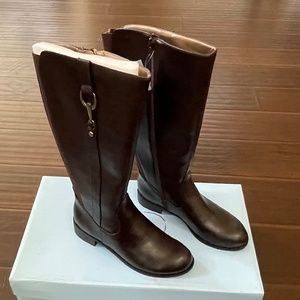 NIB! Life Stride Sikora Women's Knee-High Riding Boots Dark Brown 7W-Wide Calf